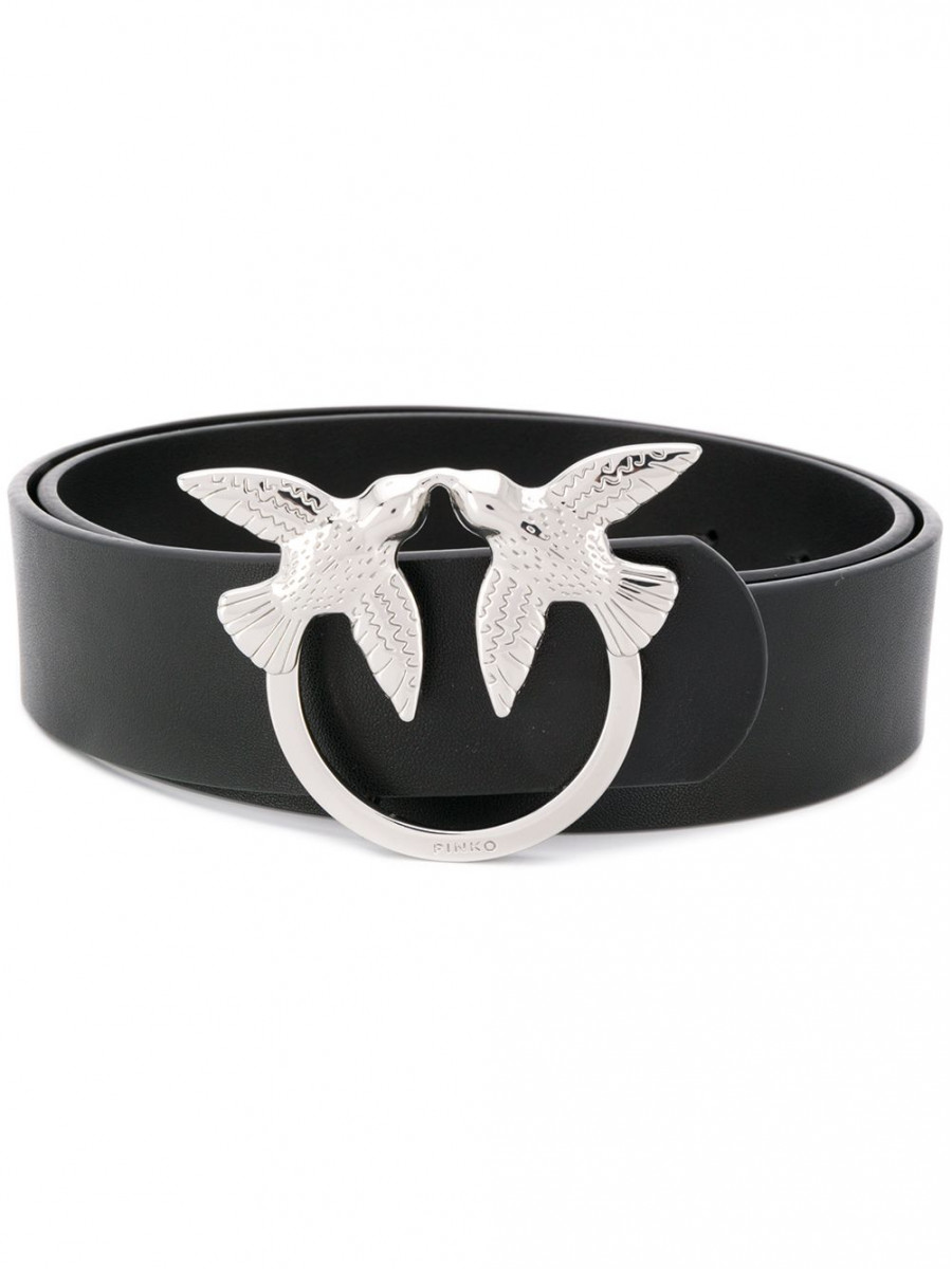 Ремень LOVE BIRDS SIMPLY LEATHER BELT — black–silver / L (100 см)- L (100 см)