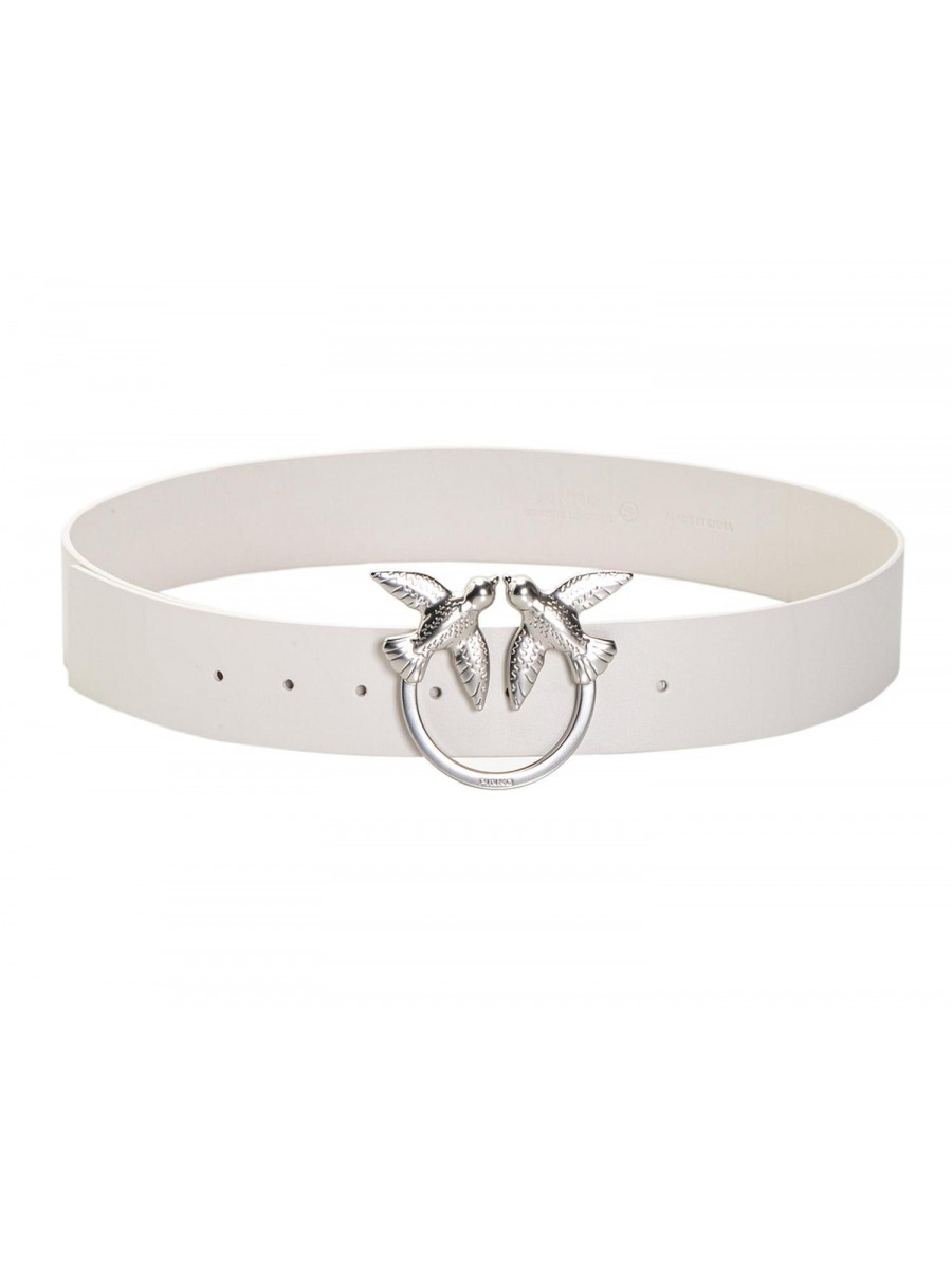 Ремень LOVE BIRDS SIMPLY LEATHER BELT — white–silver / L (100см)- L (100см)