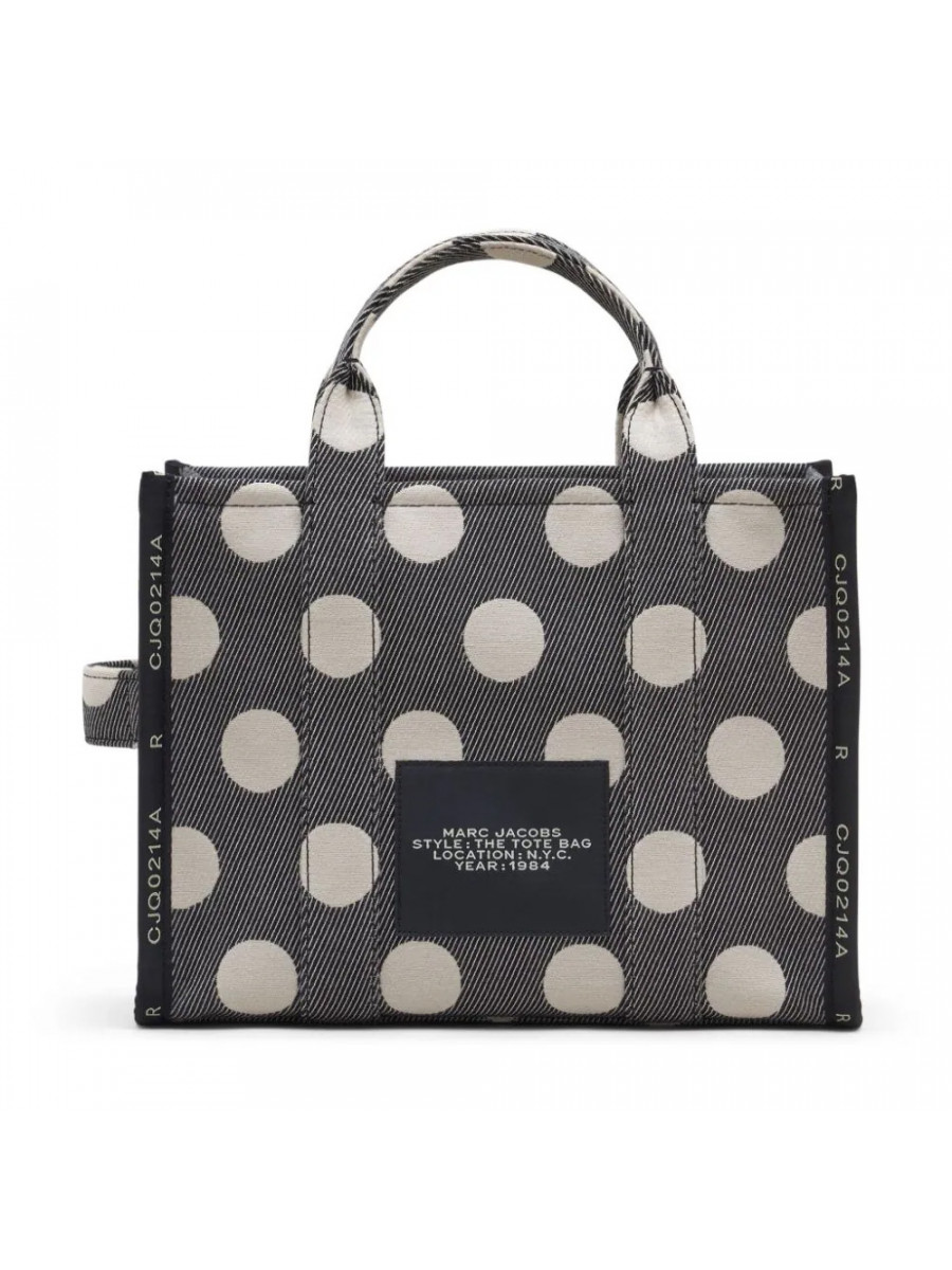 СУМКА MARC JACOBS THE SPOTS JACQUARD MEDIUM TOTE BAG BLACK/IVORY