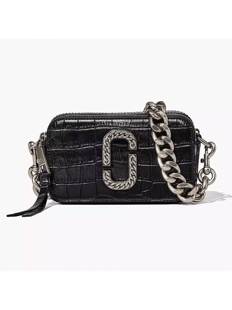 СУМКА MARC JACOBS THE CROC-EMBOSSED SNAPSHOT BLACK Marc Jacobs