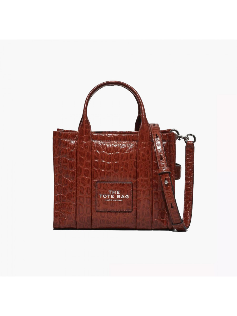 СУМКА MARC JACOBS THE SMALL CROC-EMBOSSED TOTE BAG SPICE BROWN Marc Jacobs